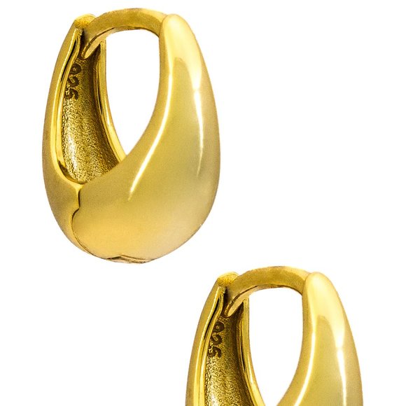 NEW Adina Eden Adina's Jewels Mini Solid Chunky Huggies in Gold Hoop Earrings - Picture 1 of 2